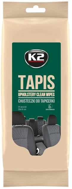 Серветки для очищення тканинної оббивки K2 TAPIS UPHOLSTERY вологі 24 шт - Фото 1 Серветки для очищення тканинної оббивки K2 TAPIS UPHOLSTERY вологі 24 шт - изображение 1