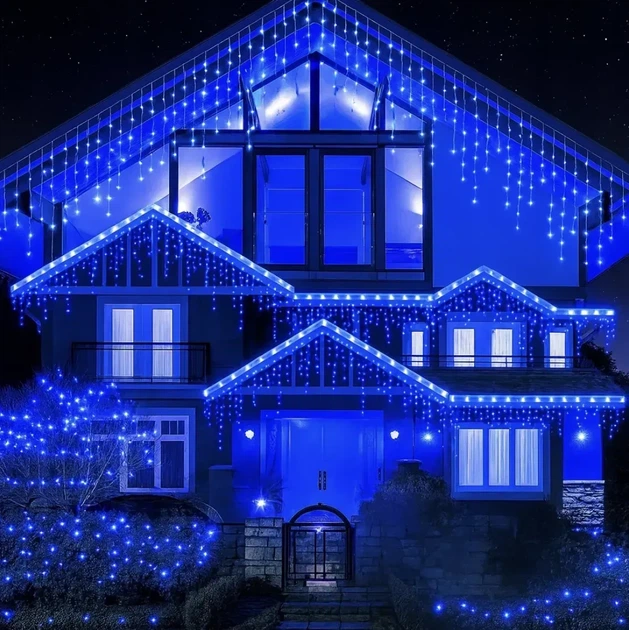 Светодиодная световая завеса 300 LED светодиодных сосулек для улицы Синего а 1.5 Generic (LKS-300-N) - Фото 1 Светодиодная световая завеса 300 LED светодиодных сосулек для улицы Синего а 1.5 Generic (LKS-300-N) - изображение 1