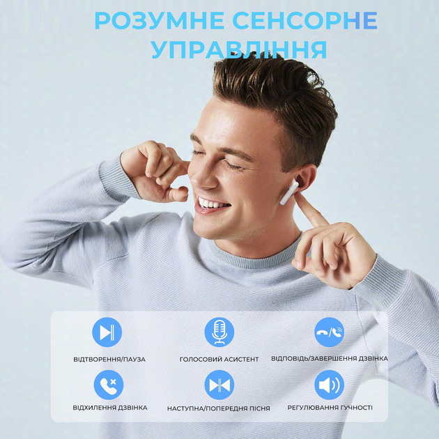 Навушники Blackview AirBuds 6 TWS White (6931548308041) - зображення 6