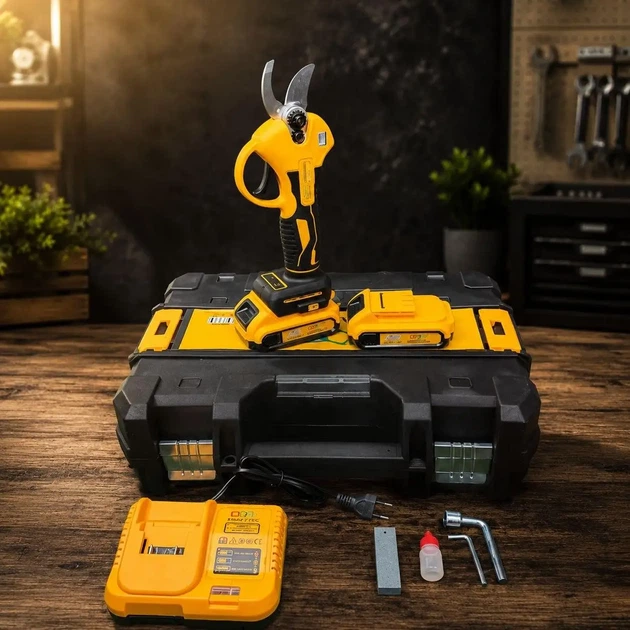 Аккумуляторный секатор Krafftec 48V 6Ah электрический садовый с индикатором заряда до 42 мм - изображение 8