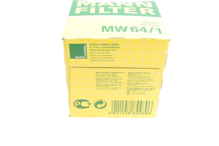 Фільтр масляний MANN MW641 15410MCJ505, 15410MT7505, 15410MT7003 - зображення 2