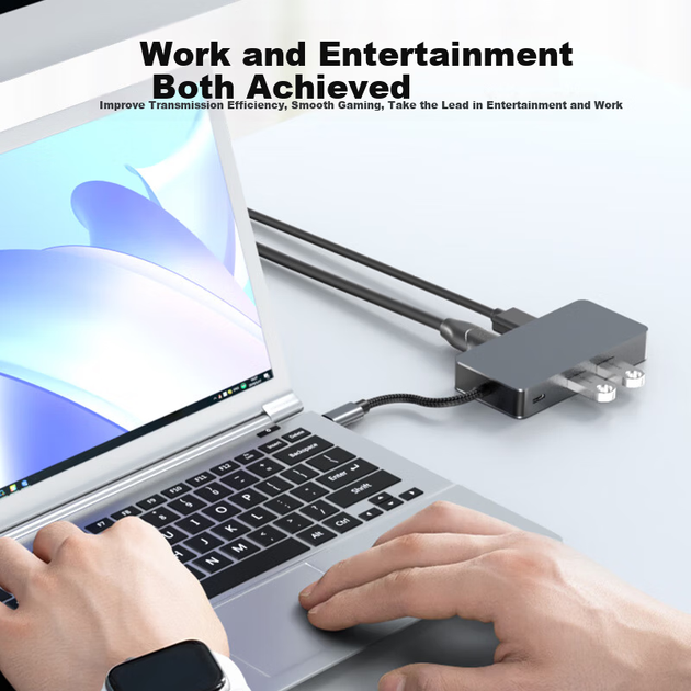 Док-станція Acer Type-C Gigabit Ethernet адаптер USB 3.2 концентратор дротова мережева карта RJ45 конвертер 4K60Hz HD PD зарядний пристрій док-станція - зображення 2