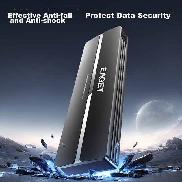 Зовнішній корпус для жорсткого диска EAGET M.2 SATA/NGFF, інтерфейс USB 3.0, для SSD, сумісний із настільними та ноутбуками - зображення 11
