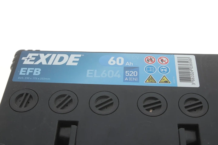 Акумулятор EXIDE EL604 Toyota Celica, 4-Runner, Camry, Previa, Avalon, Corolla; Mazda 626, CX-5, 6; Lexus GS; Suzuki Grand Vitara; Nissan Juke, Teana; KIA Optima; Subaru Legacy 28800YZZYY, 8201A171, 28800YZZFA - изображение 3