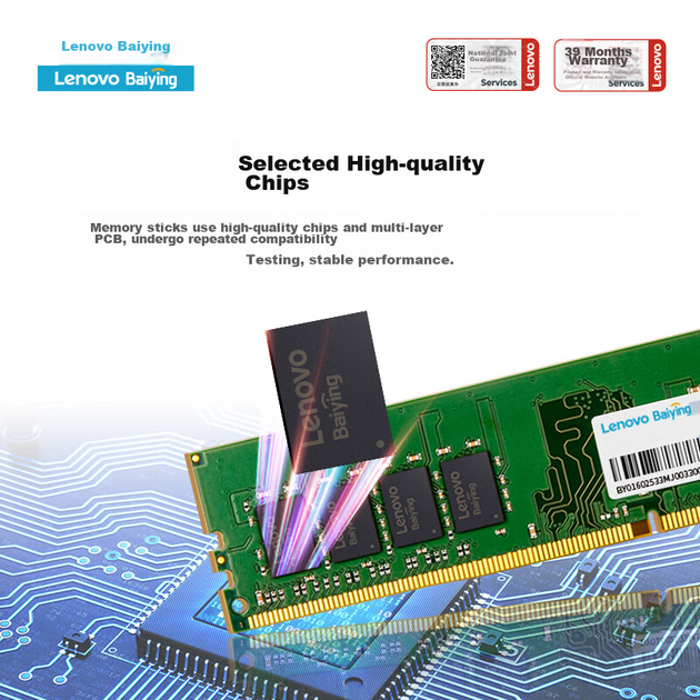 Модуль пам'яті Lenovo 16 ГБ DDR4 3200 для настільних комп'ютерів, Lenovo для настільних комп'ютерів, Lenovo Ba Ying - зображення 7