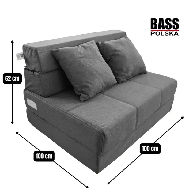 Раскладной двухместный диван 2в1 Bass Polska BH 31021 серый - изображение 5