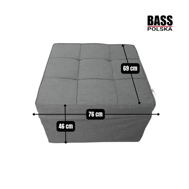 Складной пуф 2в1 пув кровать Bass Polska BH 31020 серый - Фото 6 Складной пуф 2в1 пув кровать Bass Polska BH 31020 серый - изображение 6