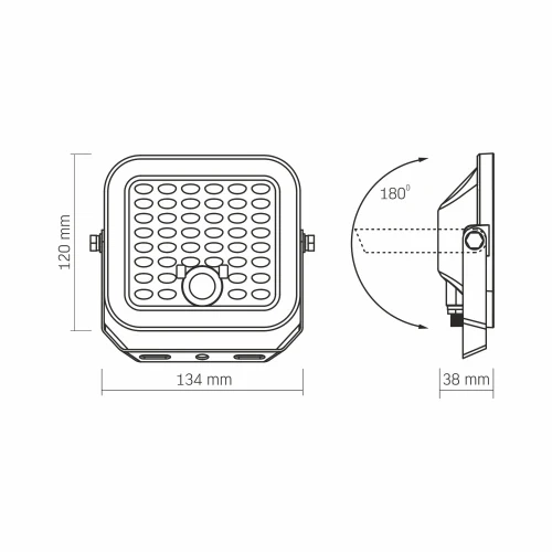 Прожектор LED, Videx, Grey, 16 Вт, 1400 Лм, сонячна панель, датчик руху (VL-FSO4-205-S) - зображення 8
