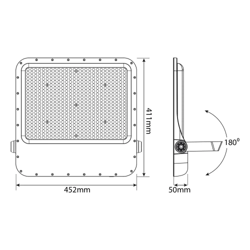 Прожектор LED, Videx Premium F2, Grey, 400 Вт, 60 000 Лм (VL-F2-4005G) - зображення 7
