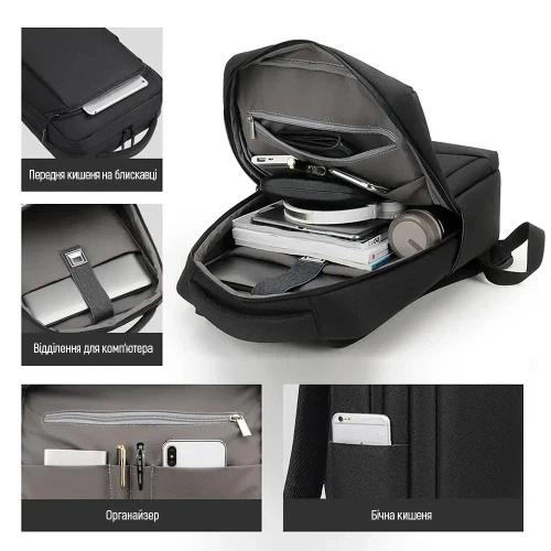 Рюкзак для ноутбука 17.3' ColorWay Practical, Black (CW-BPP173-BK) - изображение 3