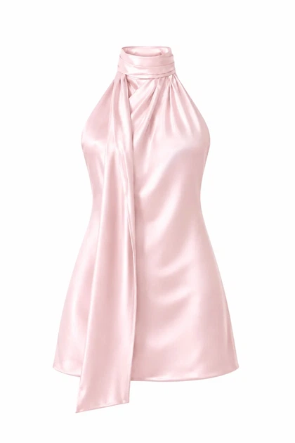 Сукня міні сатинова DR017 2605346592604 S/M Рожевий - Фото 1 Сукня міні сатинова DR017 2605346592604 S/M Рожевий - изображение 1