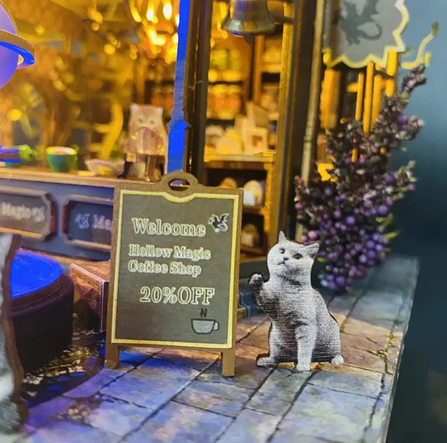 Творческий Конструктор Румбокс 3D DIY Кофейня "Пустая магия" (Размер 30х31х20 см) - изображение 4