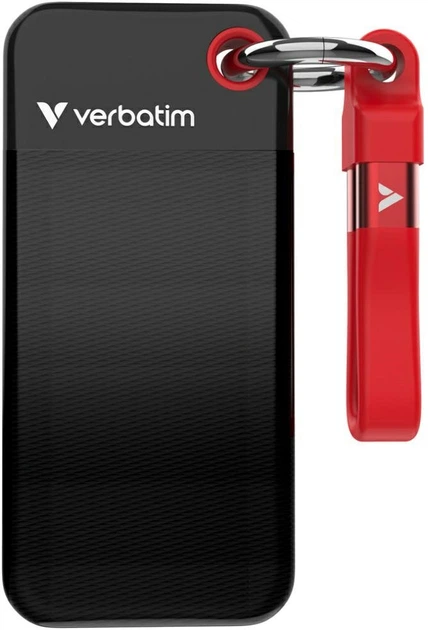 Dysk SSD Verbatim Pocket SSD 256GB USB-C 3.2 Gen 2 Type-C Black-Red (23942324171) - Zdjęcie 1 Dysk SSD Verbatim Pocket SSD 256GB USB-C 3.2 Gen 2 Type-C Black-Red (23942324171) - obraz 1