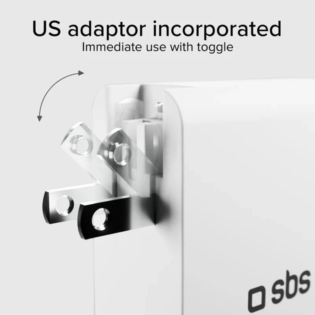 Ładowarka sieciowa SBS Travel Charger Adapter 100W PD 3xUSB-C 1xUSB-A White (TETRUSB3CPD100INT) - Zdjęcie 5 Ładowarka sieciowa SBS Travel Charger Adapter 100W PD 3xUSB-C 1xUSB-A White (TETRUSB3CPD100INT) - obraz 5