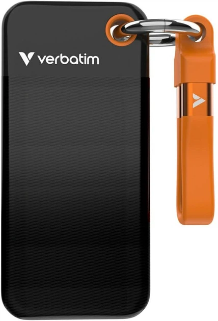 Dysk SSD Verbatim Pocket SSD 256GB USB-C 3.2 Gen 2 Type-C Black-Orange (23942324188) - Zdjęcie 1 Dysk SSD Verbatim Pocket SSD 256GB USB-C 3.2 Gen 2 Type-C Black-Orange (23942324188) - obraz 1