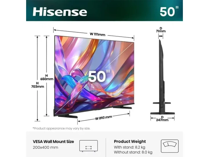 Телевізор Hisense 50E7S - изображение 2