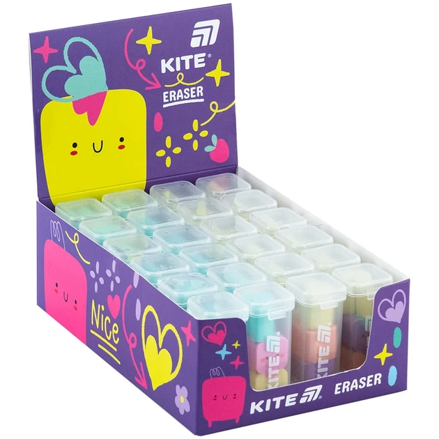 Гумка у пластиковому боксі Kite Minies K24-146 3 шт Різнокольоровий shop (4063276227577) - Фото 3 Гумка у пластиковому боксі Kite Minies K24-146 3 шт Різнокольоровий shop (4063276227577) - зображення 3