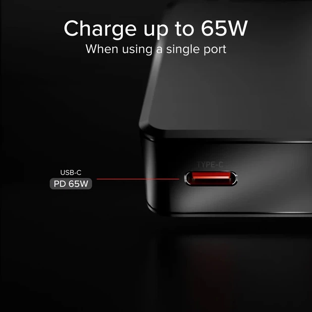 Ładowarka sieciowa SBS Ultra-Slim 65W PD 2xUSB-C Black (TETRGAN2C65SLIM) - obraz 6