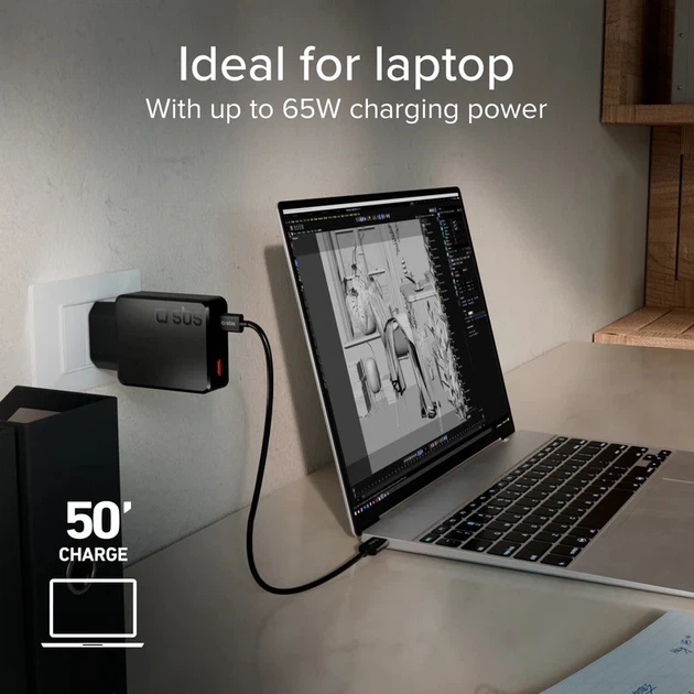 Ładowarka sieciowa SBS Ultra-Slim 65W PD 2xUSB-C Black (TETRGAN2C65SLIM) - obraz 10
