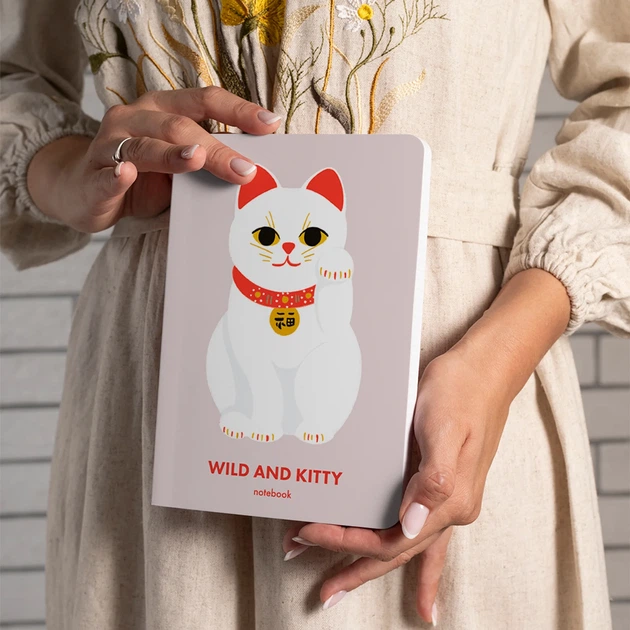 Блокнот ORNER Wild and Kitty А5 144 листа в клеточку Бежевый - изображение 11