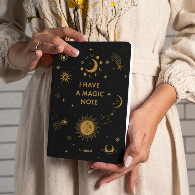 Блокнот ORNER "I HAVE A MAGIC NOTE" А5 144 аркуші у клітинку Чорний - Фото 12 Блокнот ORNER "I HAVE A MAGIC NOTE" А5 144 аркуші у клітинку Чорний - зображення 12