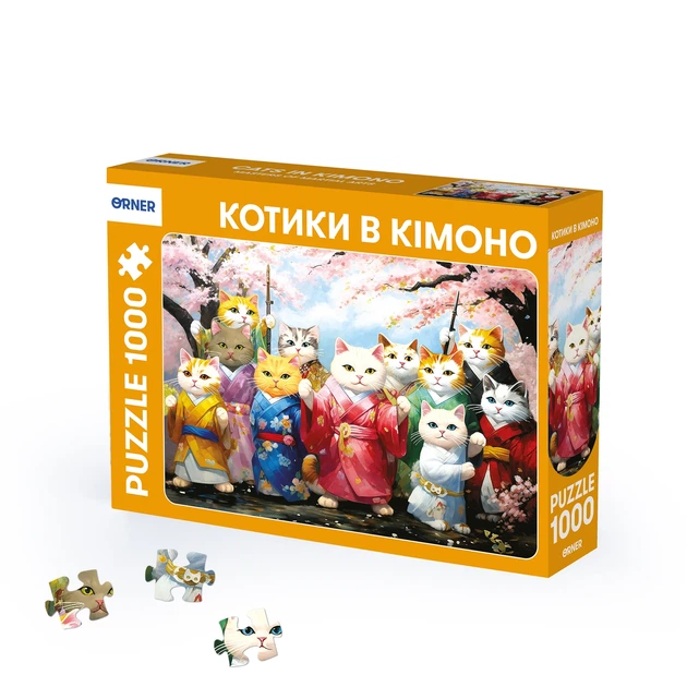Пазл ORNER «Котики в кимоно» A4 1000 элементов - изображение 8