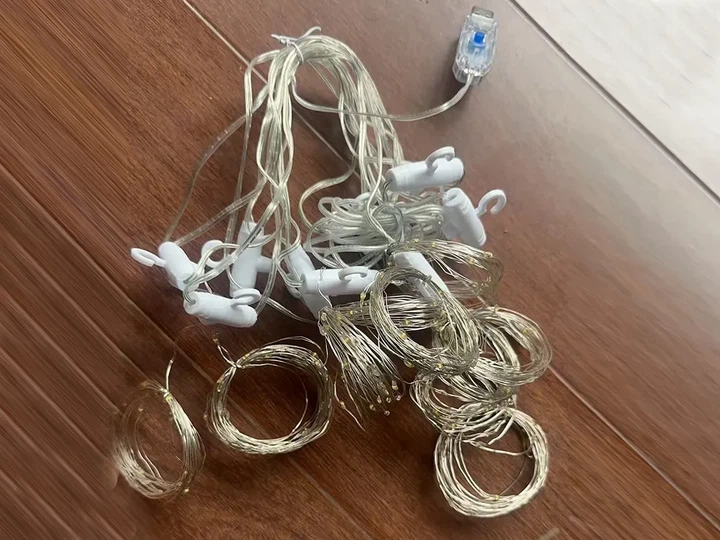 Гирлянда штора медная проволока 2мХ2м 160LED белый USB пульт ДУ 8 режимов - изображение 2
