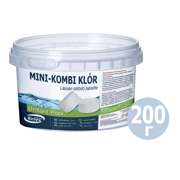 Мини таблетки для бассейна Комби Хлор 3 в 1 Kerex 200 г для дезинфекции воды от водорослей и мутности - изображение 2