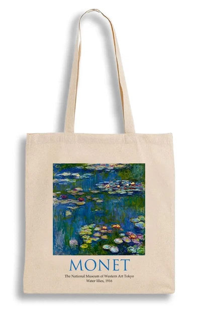 Екошопер Bookopt MONET - Водяні лілії. Бежевий (ВК4063) - Фото 3 Екошопер Bookopt MONET - Водяні лілії. Бежевий (ВК4063) - изображение 3