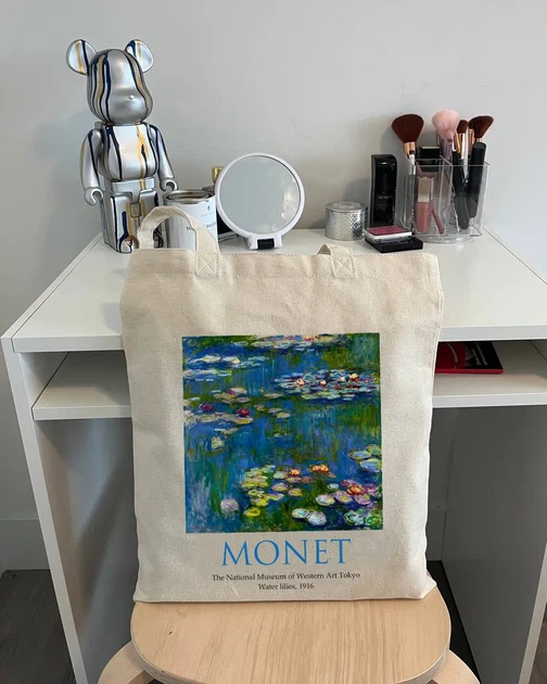 Екошопер Bookopt MONET - Водяні лілії. Бежевий (ВК4063) - Фото 5 Екошопер Bookopt MONET - Водяні лілії. Бежевий (ВК4063) - изображение 5