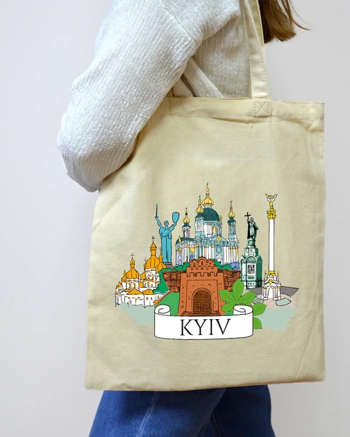Екошопер BookOpt BK4070 Київські пейзажі, бежевий - изображение 2