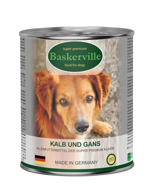 Консервированный корм Baskerville Телятина с мясом гуся для собак 800 г (4250231598401) - Фото 1 Консервированный корм Baskerville Телятина с мясом гуся для собак 800 г (4250231598401) - изображение 1