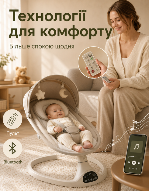 Детский шезлонг укачивающий центр для детей кресло качель для кормления 3в1 качели для сна CALMSLEEP-41 - Фото 3 Детский шезлонг укачивающий центр для детей кресло качель для кормления 3в1 качели для сна CALMSLEEP-41 - изображение 3