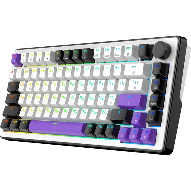 Клавіатура USB HATOR Hellyberry HK75 White/Violet UA - Фото 3 Клавіатура USB HATOR Hellyberry HK75 White/Violet UA - изображение 3