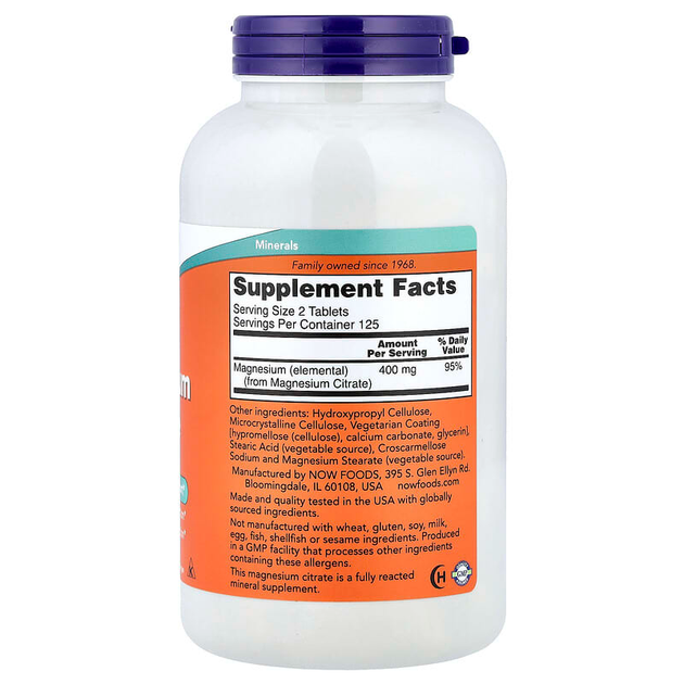 Цитрат магнію NOW Foods "Magnesium Citrate" підтримка нервової системи, 200 мг (250 таблеток) - Фото 2 Цитрат магнію NOW Foods "Magnesium Citrate" підтримка нервової системи, 200 мг (250 таблеток) - зображення 2