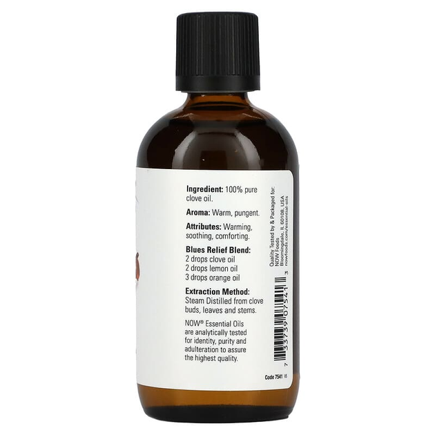 Эфирное масло гвоздики NOW Foods Essential Oils "Clove" 100% чистое гвоздичное масло (118 мл) - изображение 2