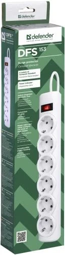 Фільтр мережевий Defender DFS 153, 6 розеток, 3 м, White (99490) - Фото 4 Фільтр мережевий Defender DFS 153, 6 розеток, 3 м, White (99490) - зображення 4