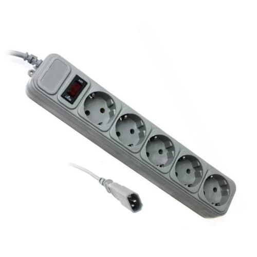Фільтр мережевий для ДБЖ Gembird, 5 розеток, 1.8 м, Grey (SPG5-X-6G) - Фото 1 Фільтр мережевий для ДБЖ Gembird, 5 розеток, 1.8 м, Grey (SPG5-X-6G) - зображення 1