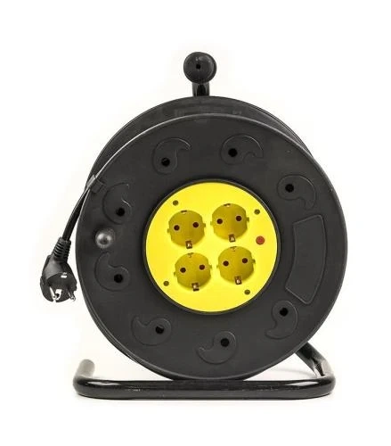 Подовжувач мережевий на котушці PowerPlant, 4 розетки, 50 м, Black (PPRA10M500S4) - зображення 3