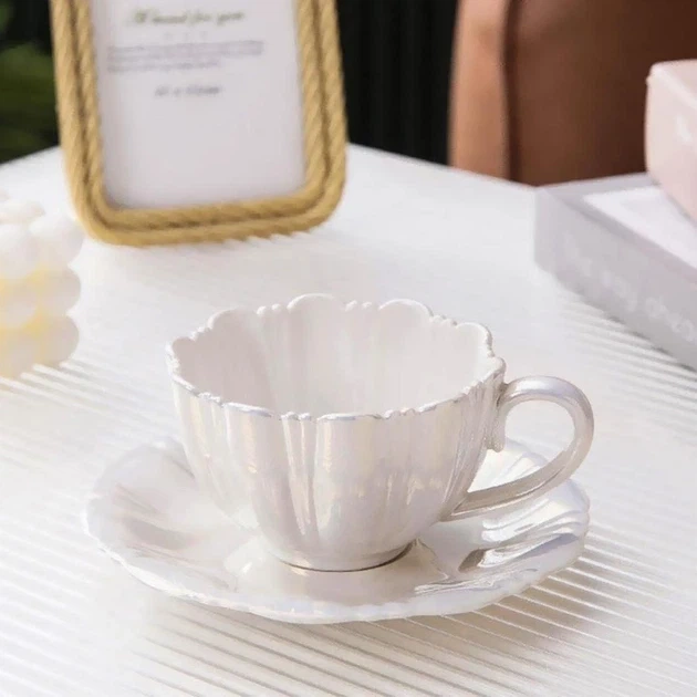 Чашка з блюдцем White pearl, 240 мл - зображення 2