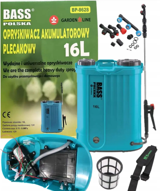 Аккумуляторный опрыскиватель Bass Polska 8628 ранцевый 16 л бак - изображение 7