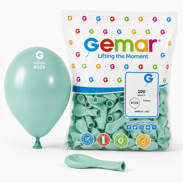 Повітряні Кульки 5'' (13см) Marshmallow Tiffany (#109) Упаковка 100 шт GEMAR - Фото 1 Повітряні Кульки 5'' (13см) Marshmallow Tiffany (#109) Упаковка 100 шт GEMAR - зображення 1