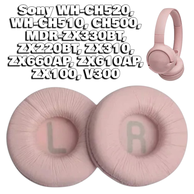 Амбушюри для наушников Sony WH CH520 WH CH510 CH500 MDR ZX330BT ZX220BT ZX310 ZX660AP ZX610AP ZX100 V300 Розовые - Фото 1 Амбушюри для наушников Sony WH CH520 WH CH510 CH500 MDR ZX330BT ZX220BT ZX310 ZX660AP ZX610AP ZX100 V300 Розовые - изображение 1