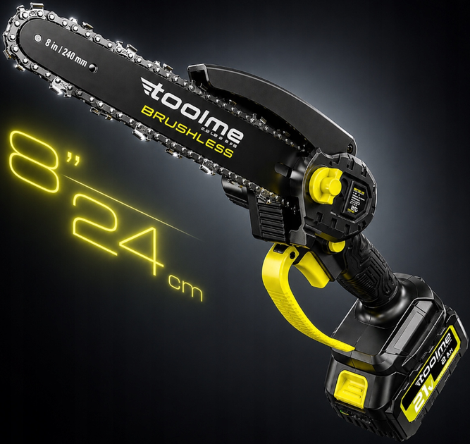 Акумуляторна ланцюгова пилка Toolme BRUSCHLESS 900Вт - Фото 1 Акумуляторна ланцюгова пилка Toolme BRUSCHLESS 900Вт - зображення 1