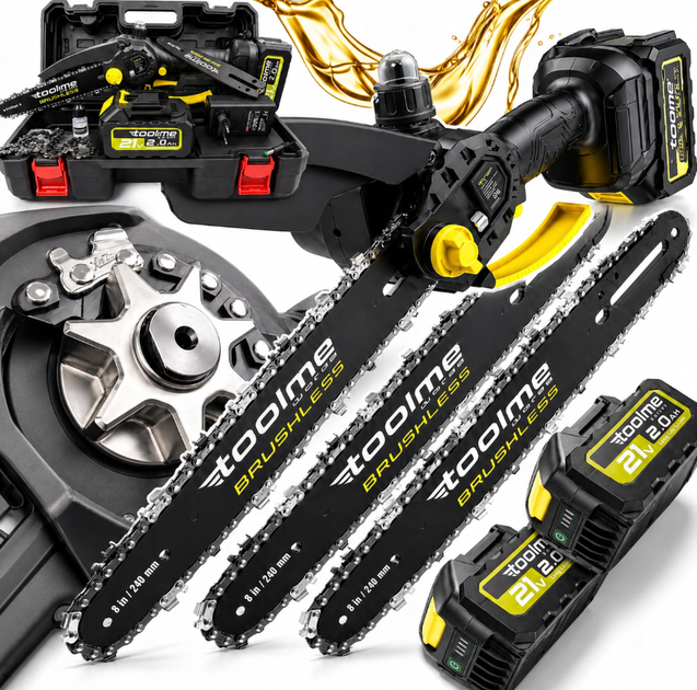 Акумуляторна ланцюгова пилка Toolme BRUSCHLESS 900Вт - Фото 2 Акумуляторна ланцюгова пилка Toolme BRUSCHLESS 900Вт - зображення 2