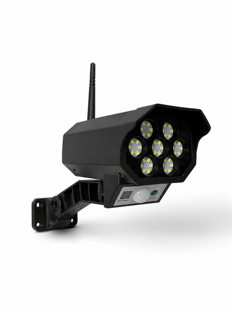 Муляж камери відеоспостереження на сонячній батареї, ліхтар із LED підсвічуванням + пульт ДК - зображення 3