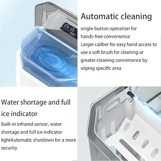 Ледогенератор Ice Maker HZB-12/G Портативный ледогенератор 1.3 л, 12 кг льда за 24 часа Белый - изображение 6