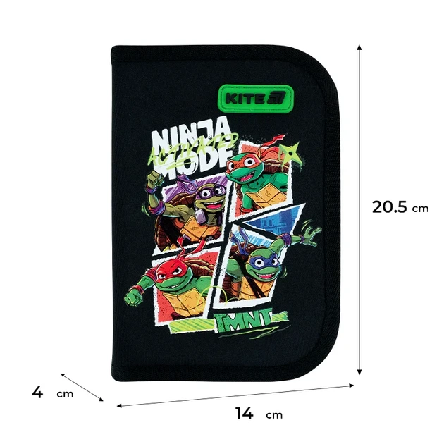 Пенал без наполнения Kite Ninja Turtles NT26-622, 1 отделение, 2 отворота для мальчика - изображение 3