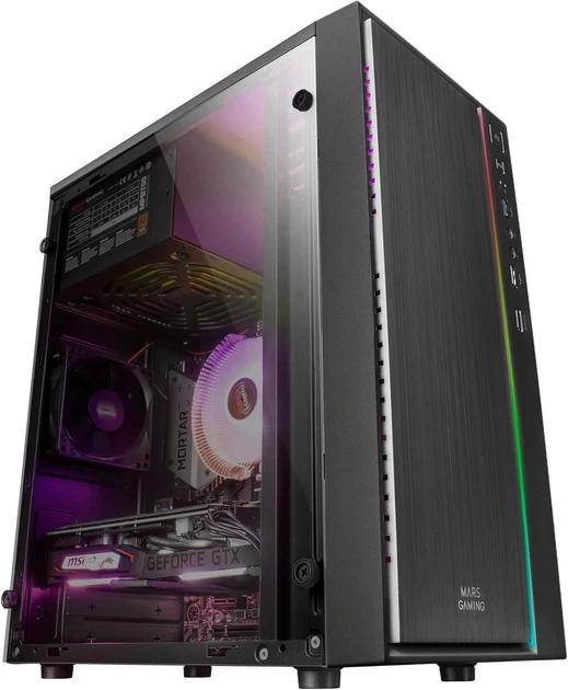 Корпус для ПК / Mars Gaming MCM / Mini Tower / Без БП / RGB-подсветка / Черный (102025906) - изображение 3