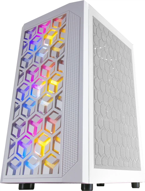 Корпус Mars Gaming MCMESHW / Micro-ATX / 3x120mm FRGB Fans / 360º Mesh / GPU до 320мм / Mini-Tower / Белый (101978036) - изображение 3